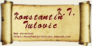 Konstantin Tulović vizit kartica